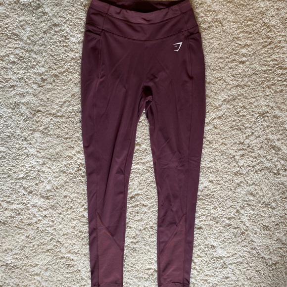 Gymshark Dreamy Mesh Leggings in Berry Red - Picture 2 of 2